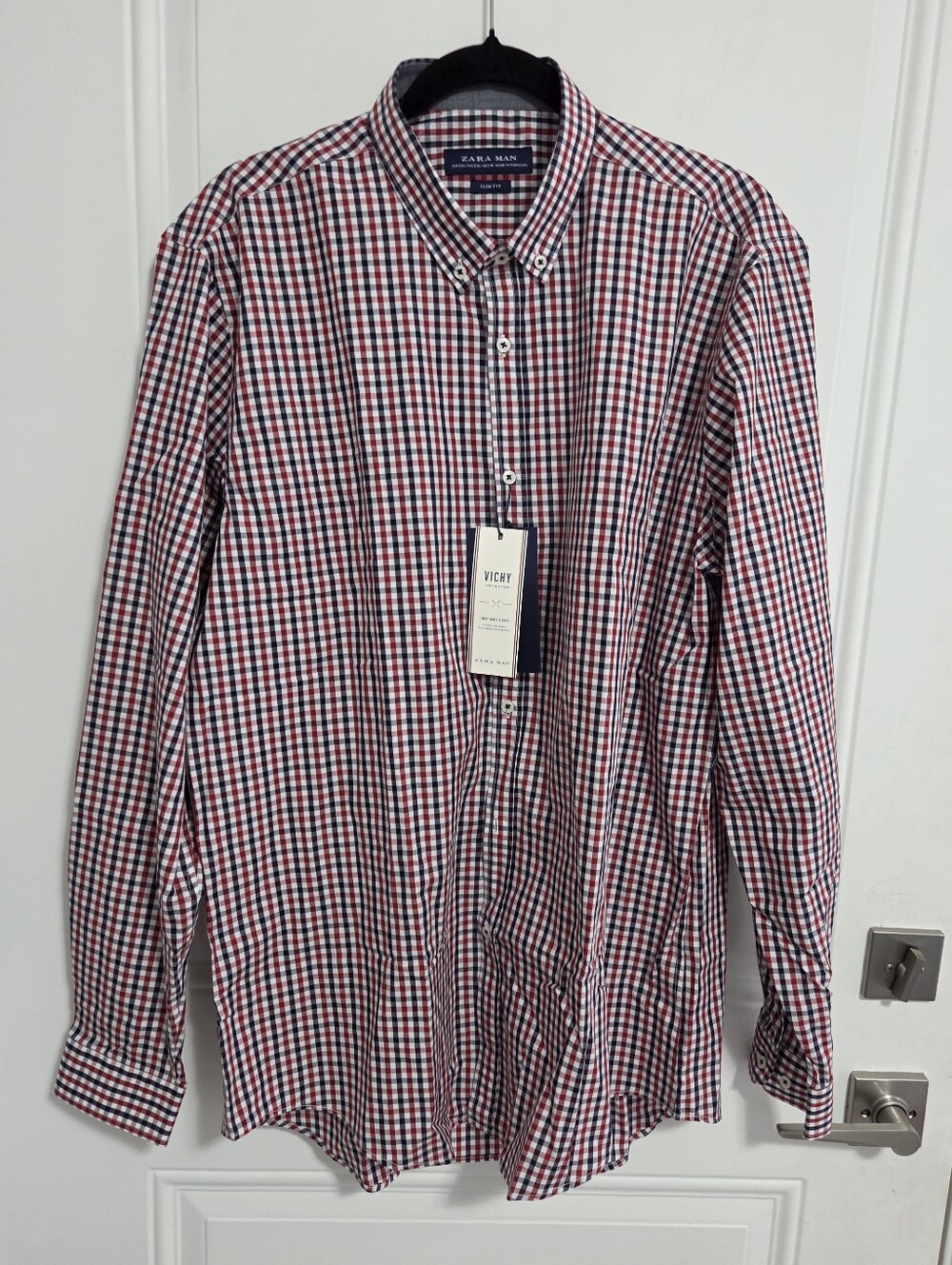 NWT - Zara Men's Vichy Collection Oxford Shirt - Made In Portugal - Size XXL